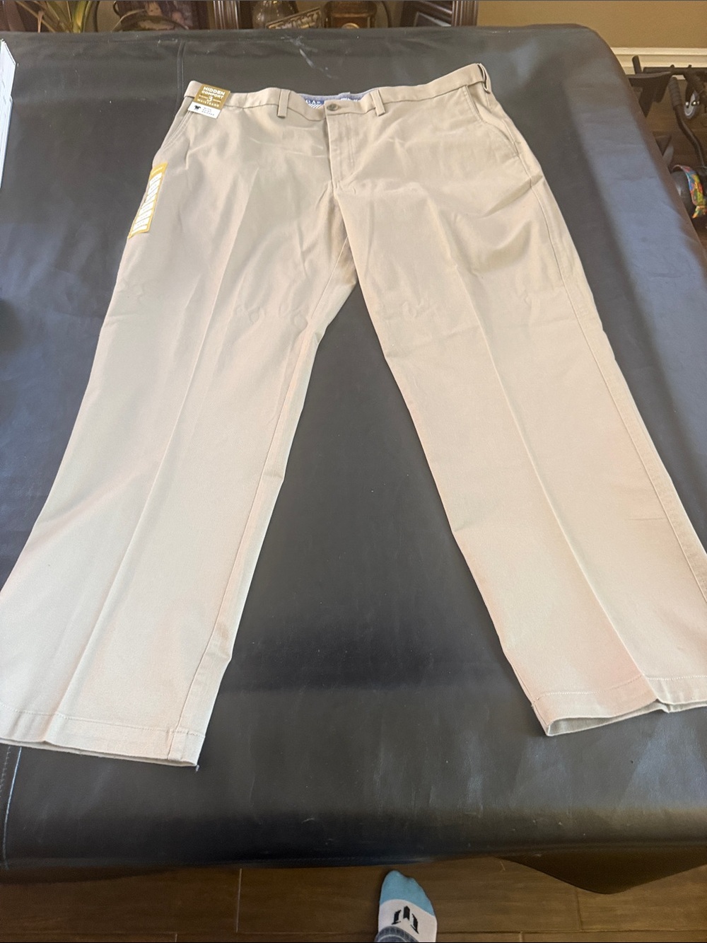 Classic Men's Dress Pants in Light Khaki - Flat Front premium comfort